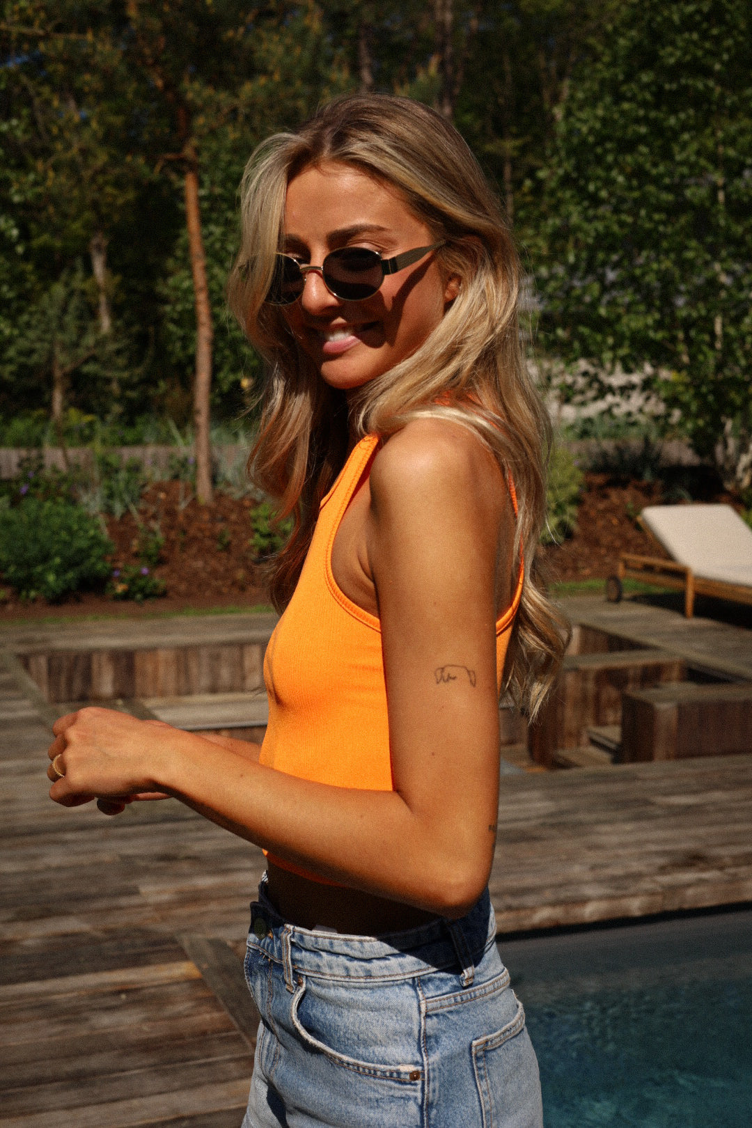 Kara orange - Top sans manches