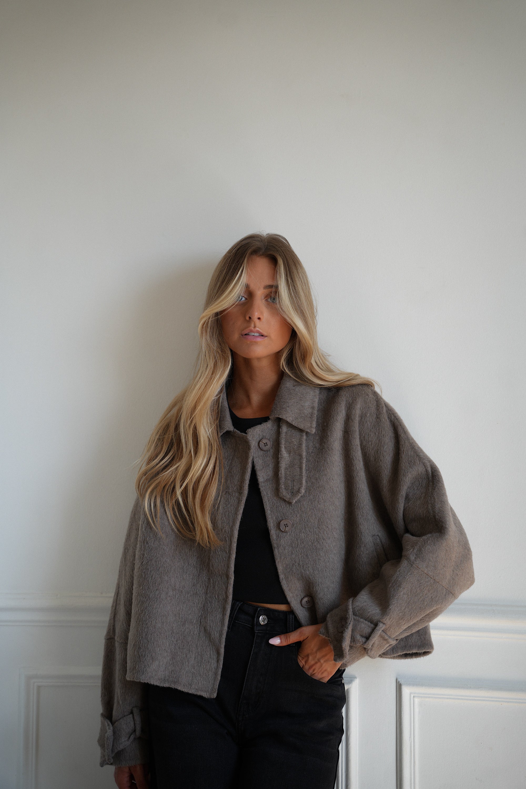 Malone taupe - Veste en laine