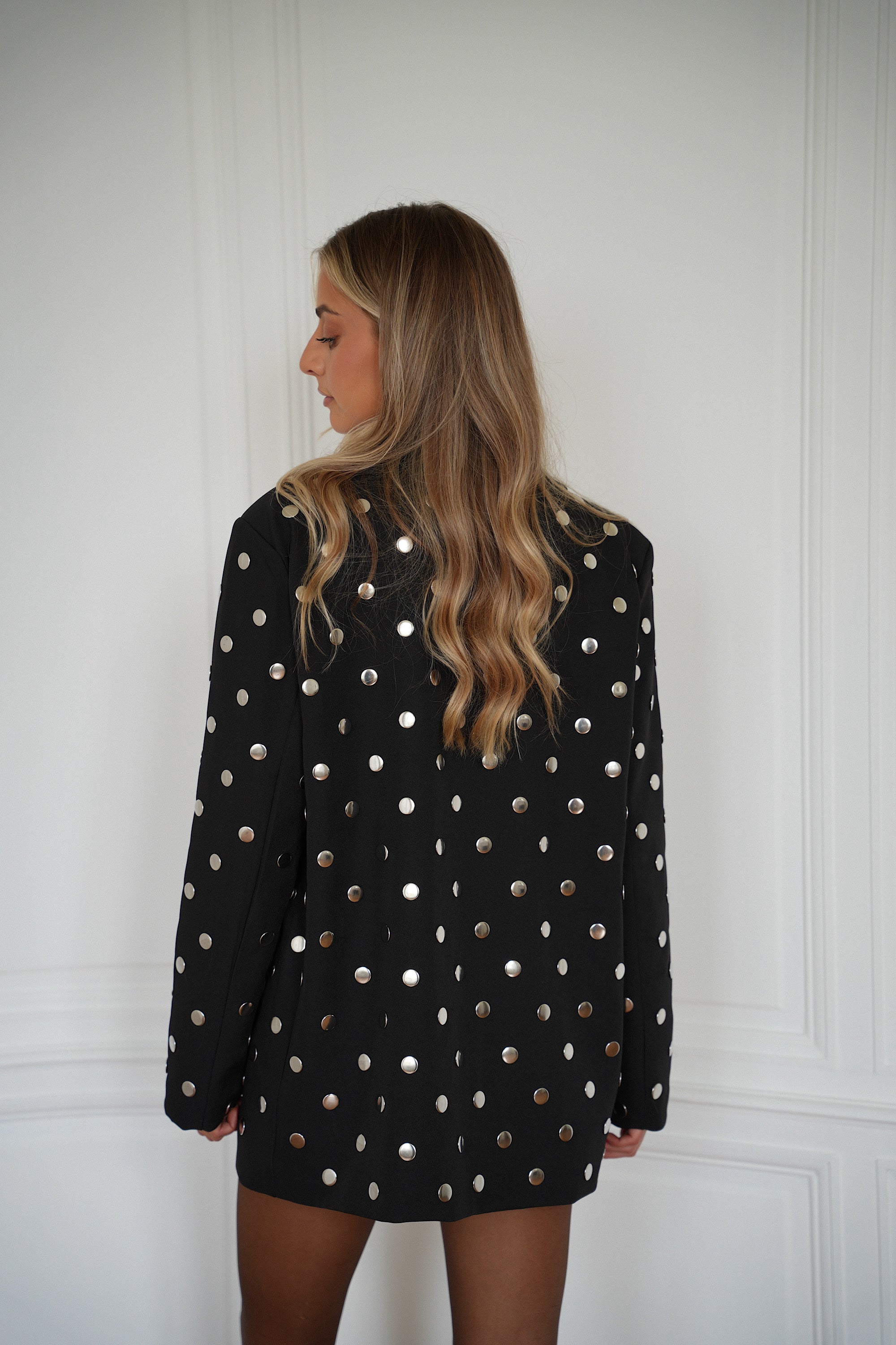 Mily noire - Veste blazer cloutée