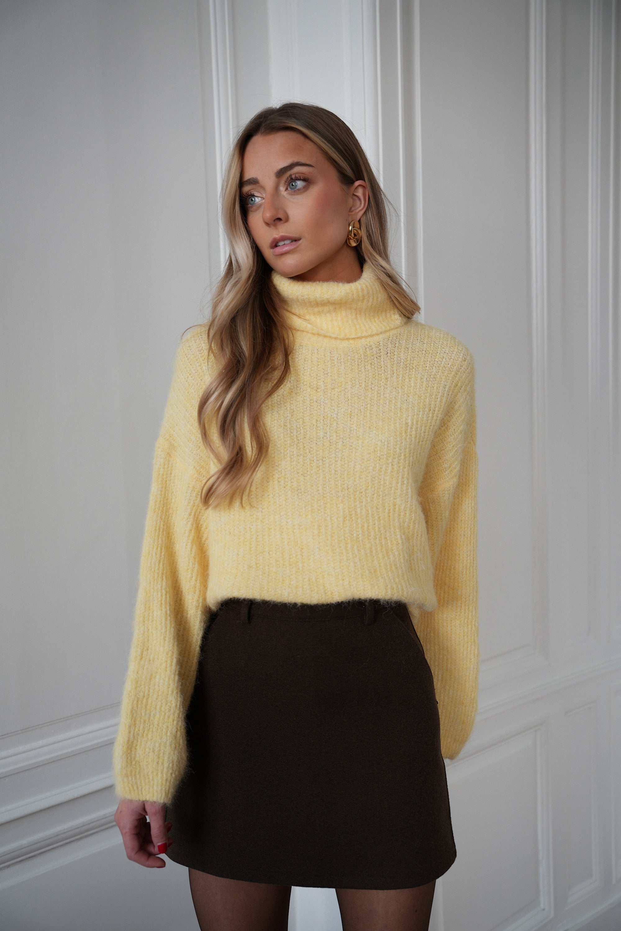 Sora jaune - Pull col roulé