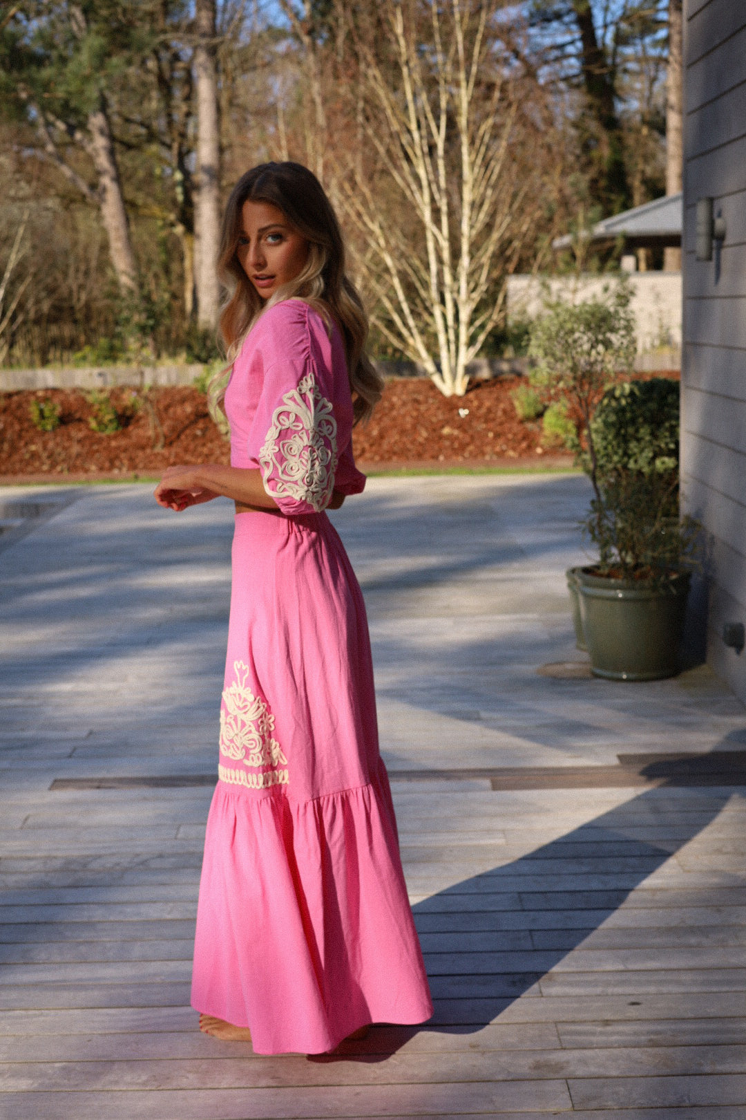 Bianca rose - Jupe longue