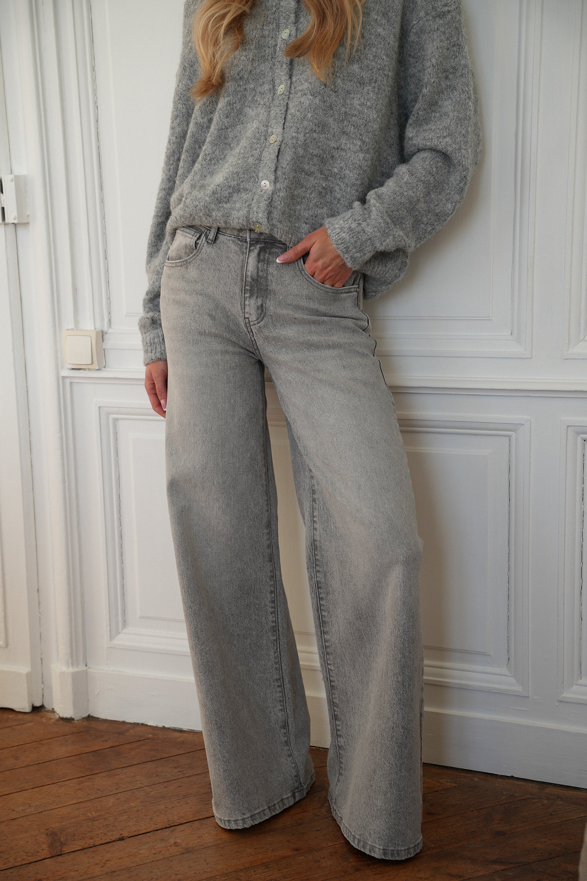 Charlotte gris - Jean à paillettes