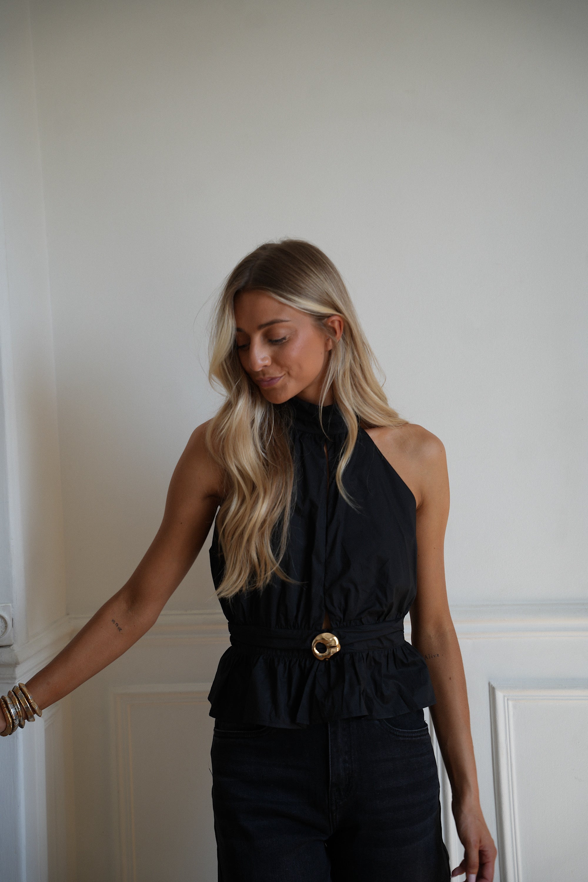 Lydia noire - Blouse sans manches