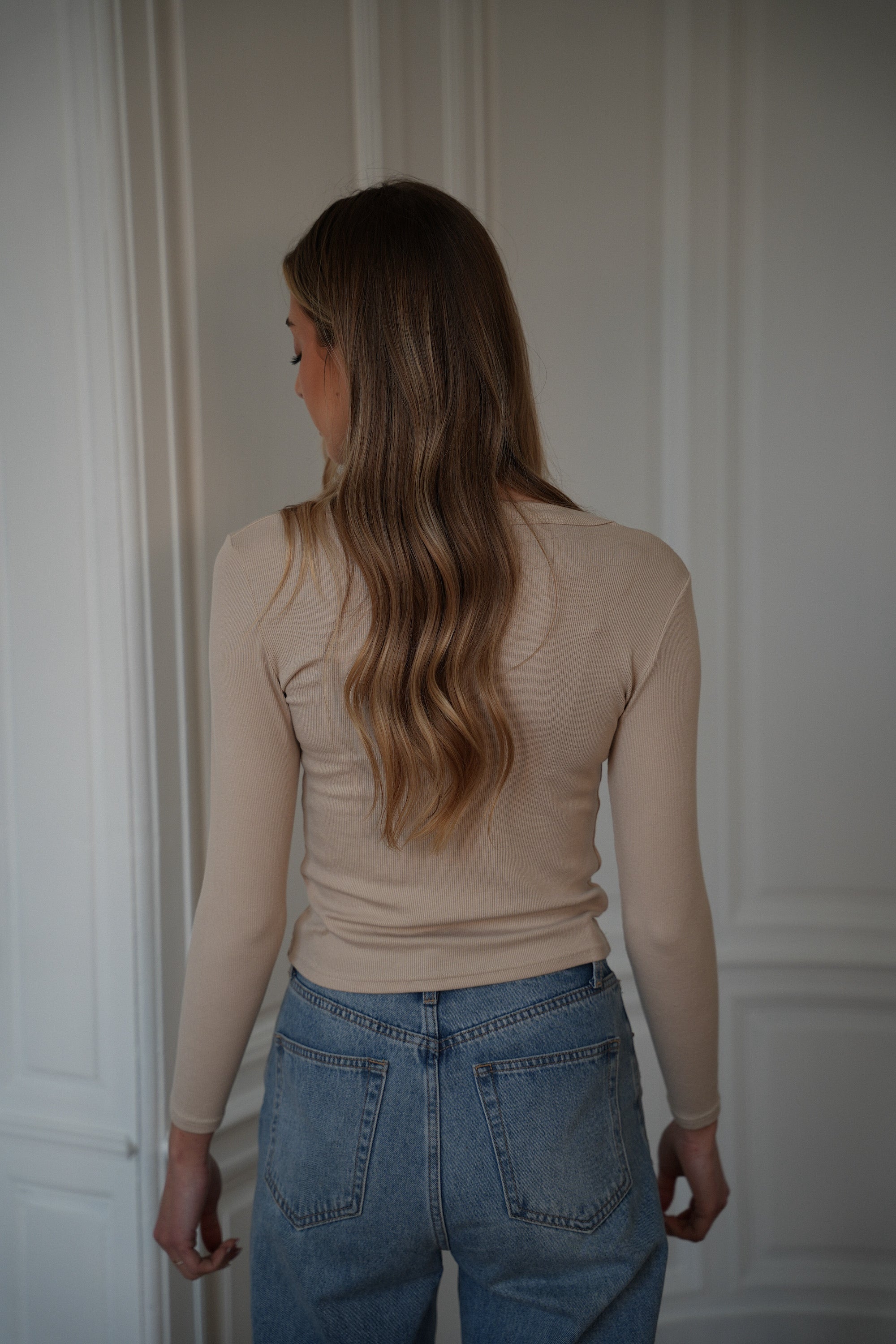 Polly beige - Pull fin