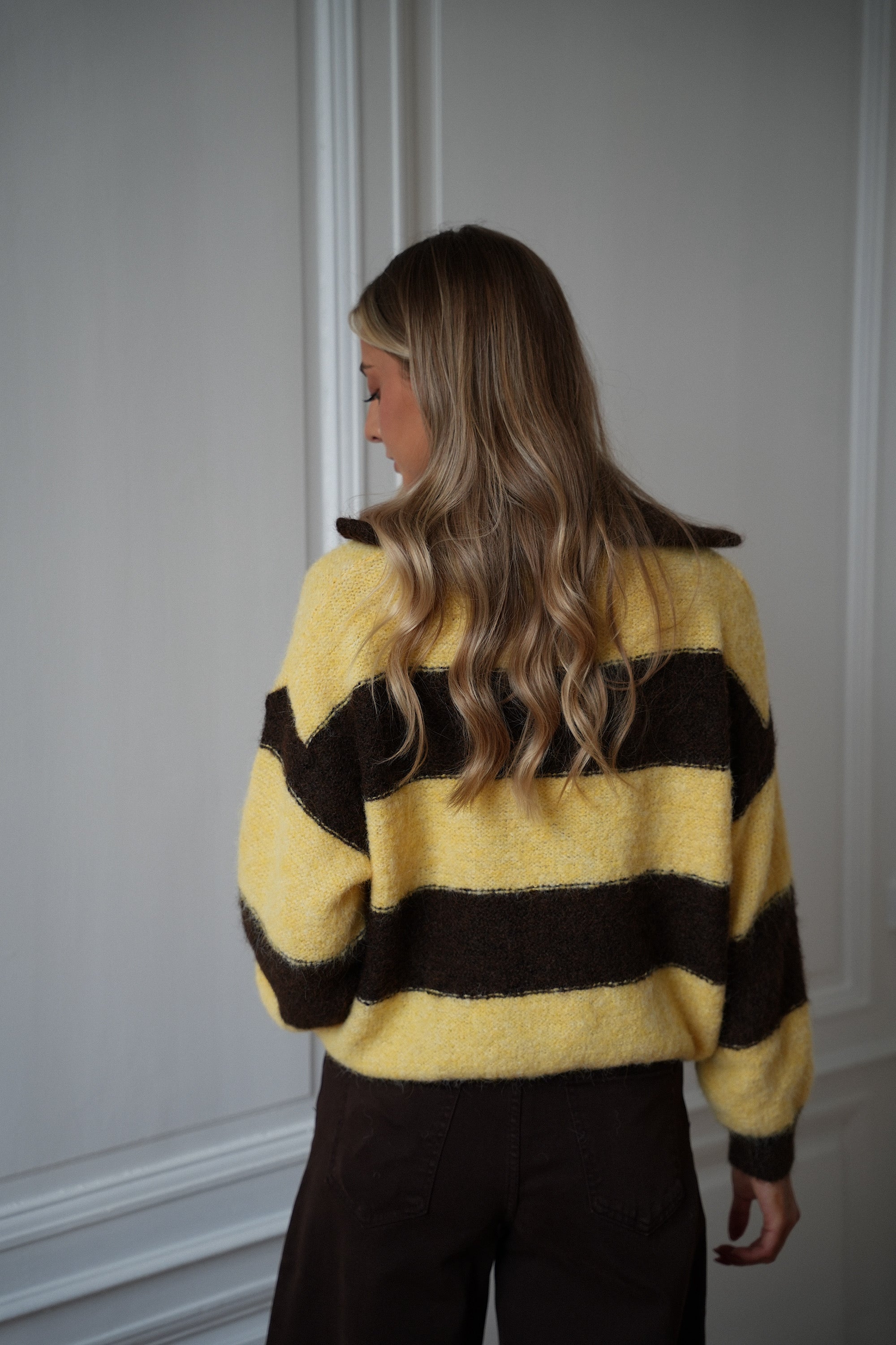 Dory jaune/chocolat - Gilet zippé