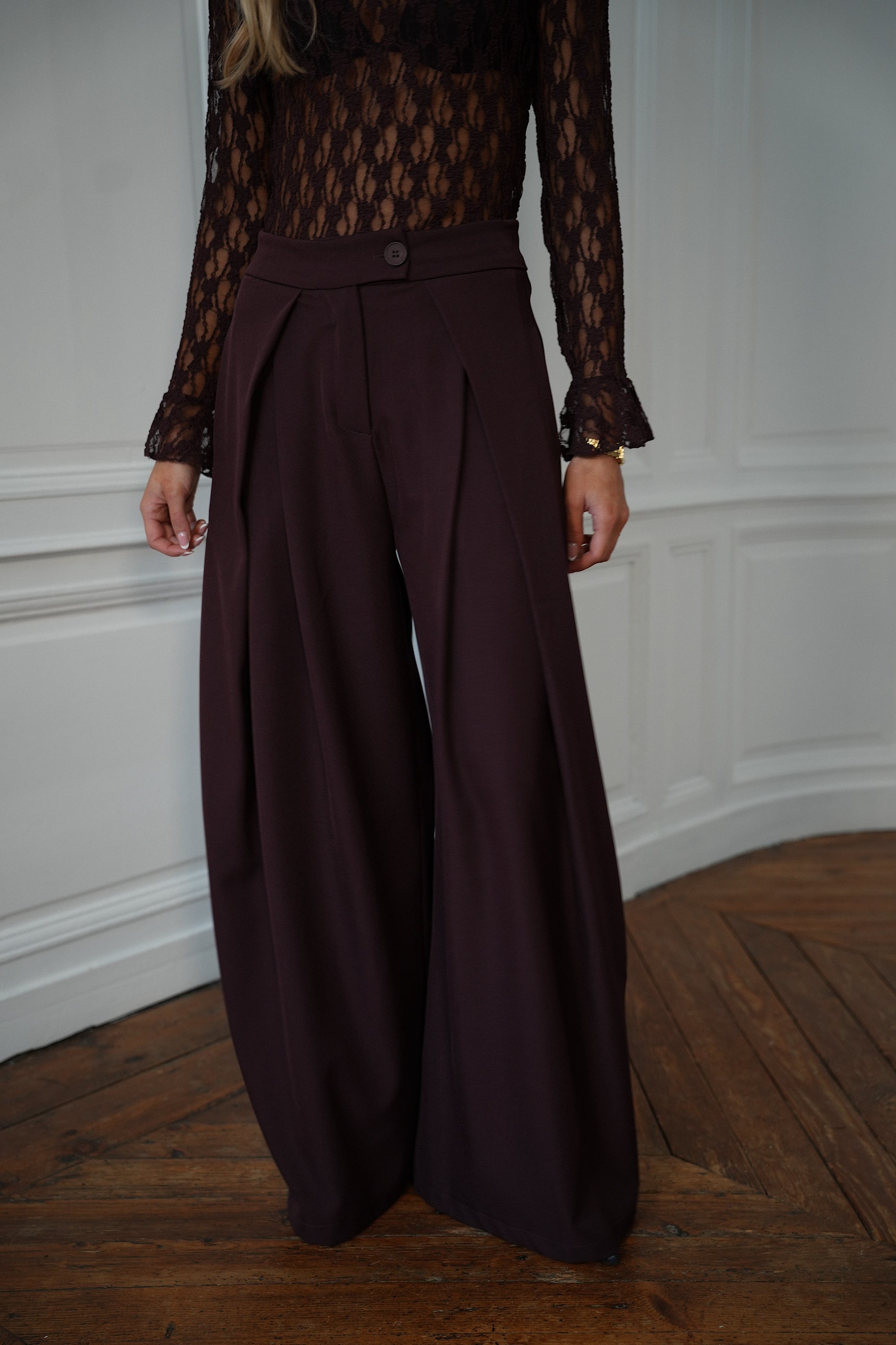 Chelsea prune - Pantalon ample