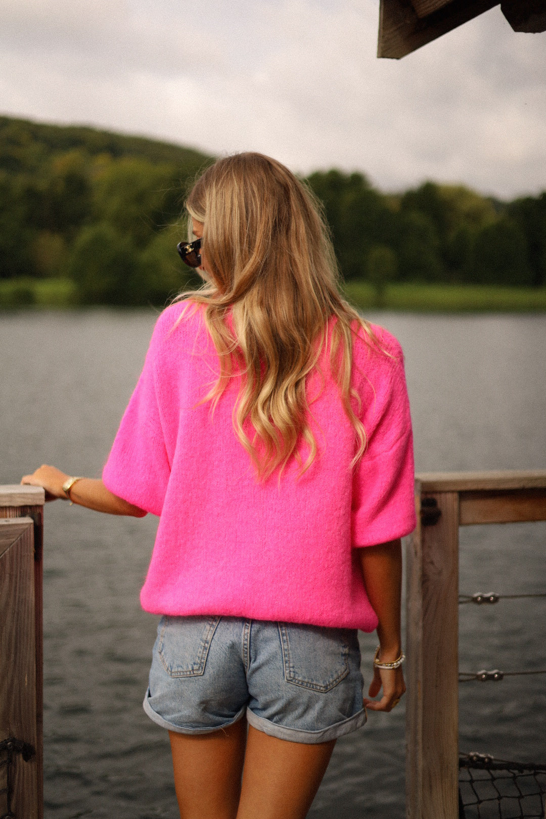 Elsa rose fuschia - Gilet boutonné