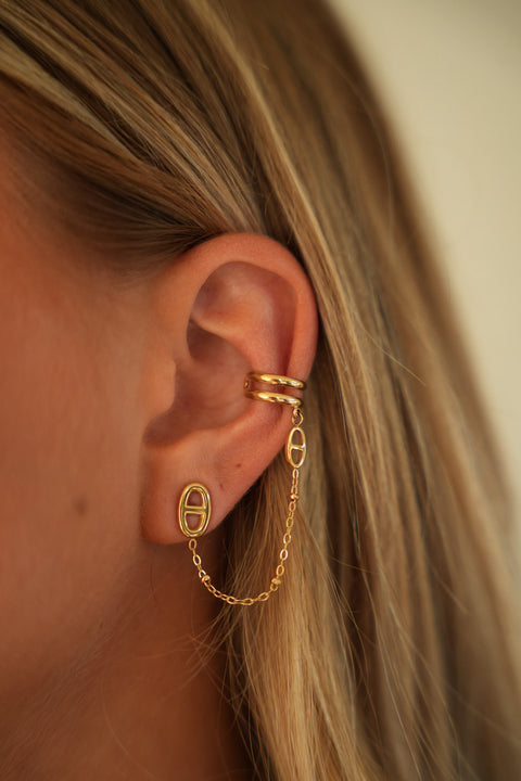 Mallorie doré - Boucle d’oreille acier
