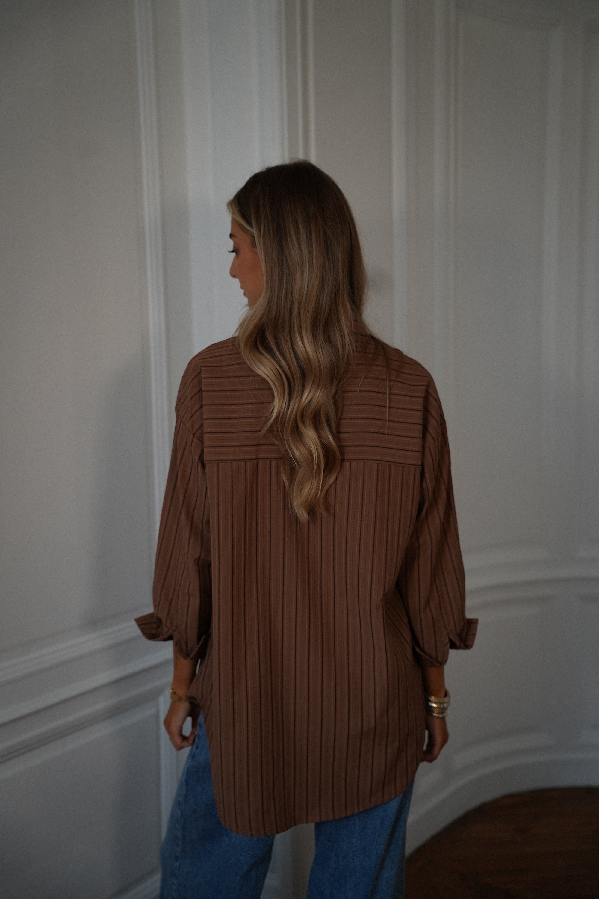 Tina marron - Chemise cravate