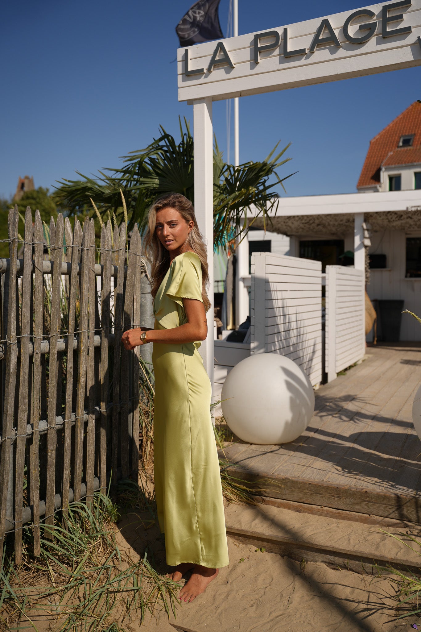 Loona verte - Robe satinée