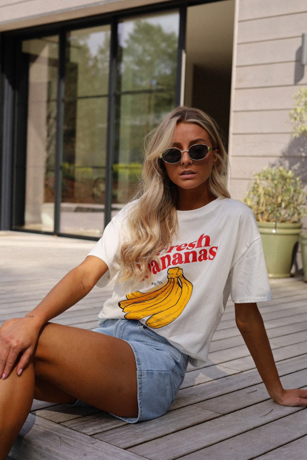 Dan blanc - T-shirt bananes