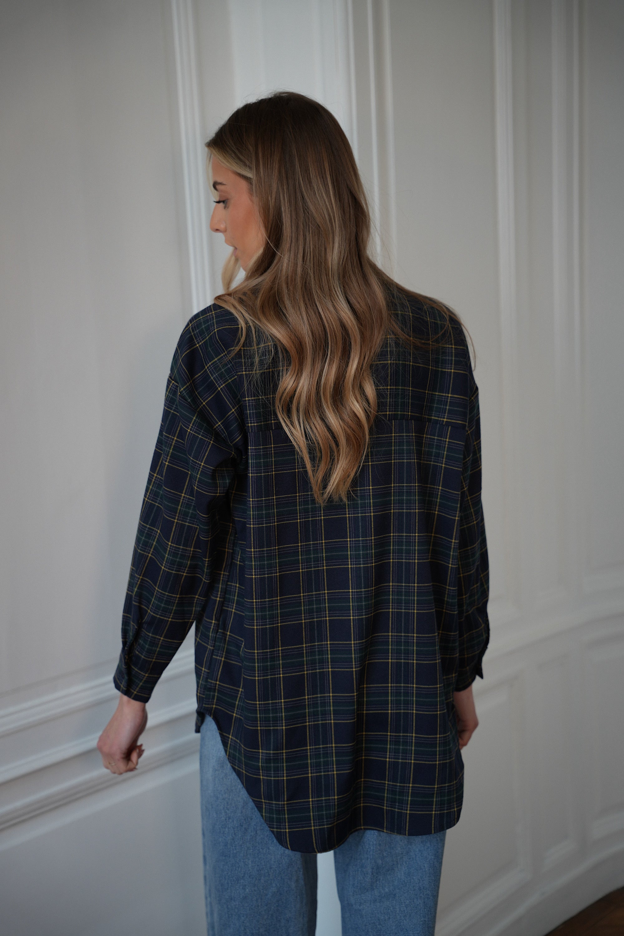 Amanda marine - Chemise à carreaux