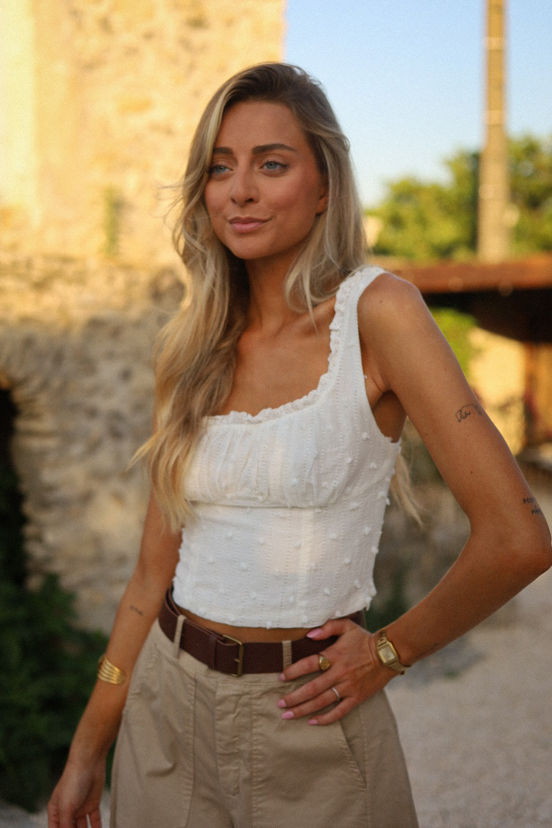 Marissa blanc - Top brodé