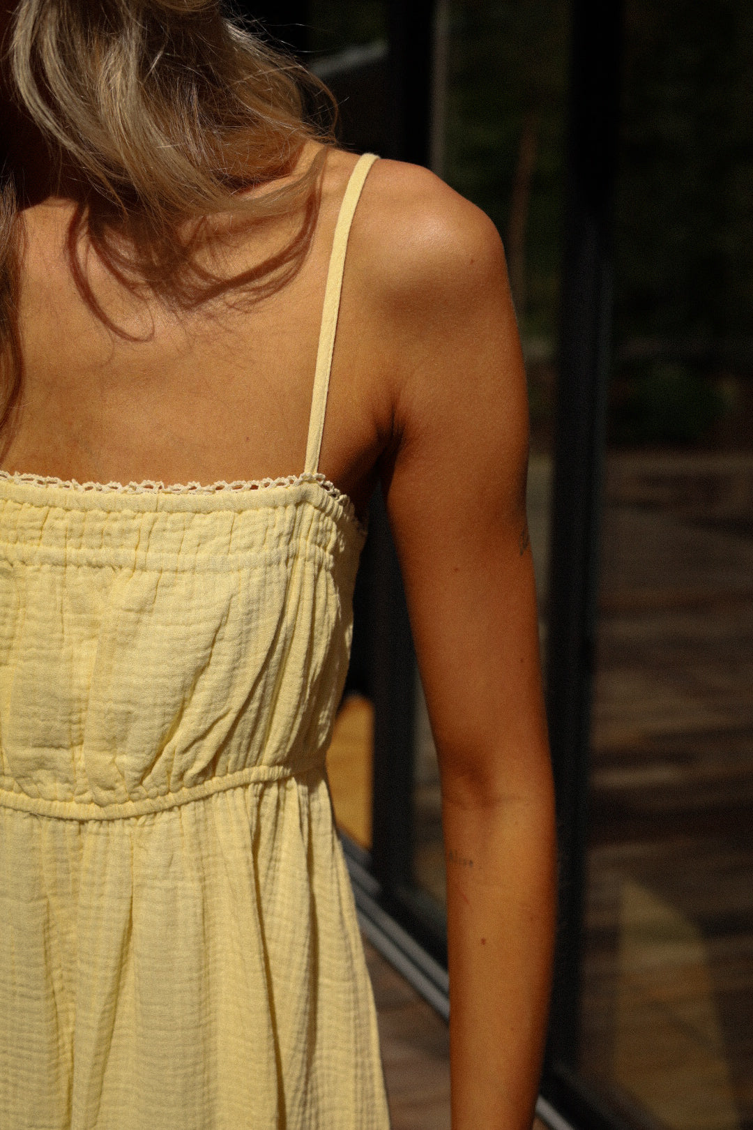 Ana jaune - Robe gaze de coton