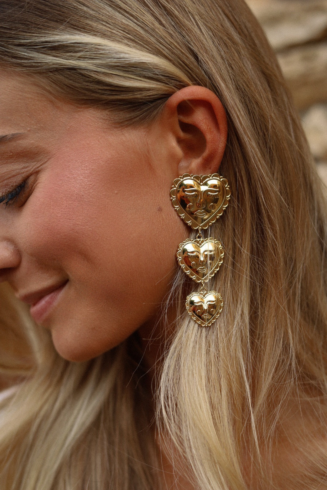 Lison dorées - Boucles d’oreilles acier