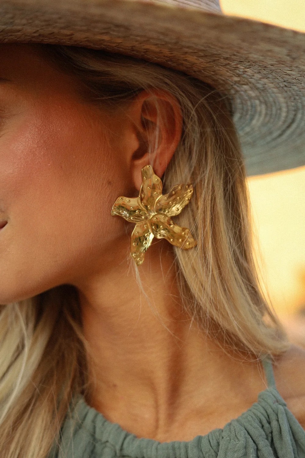 Kalina dorées - Boucles d’oreilles acier