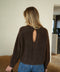 Maelys chocolat - Pull ajouré
