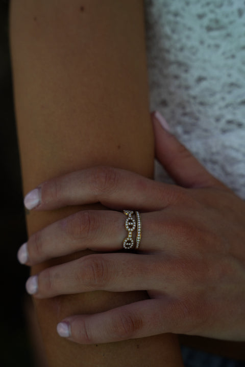 Ruby dorée - Bague acier