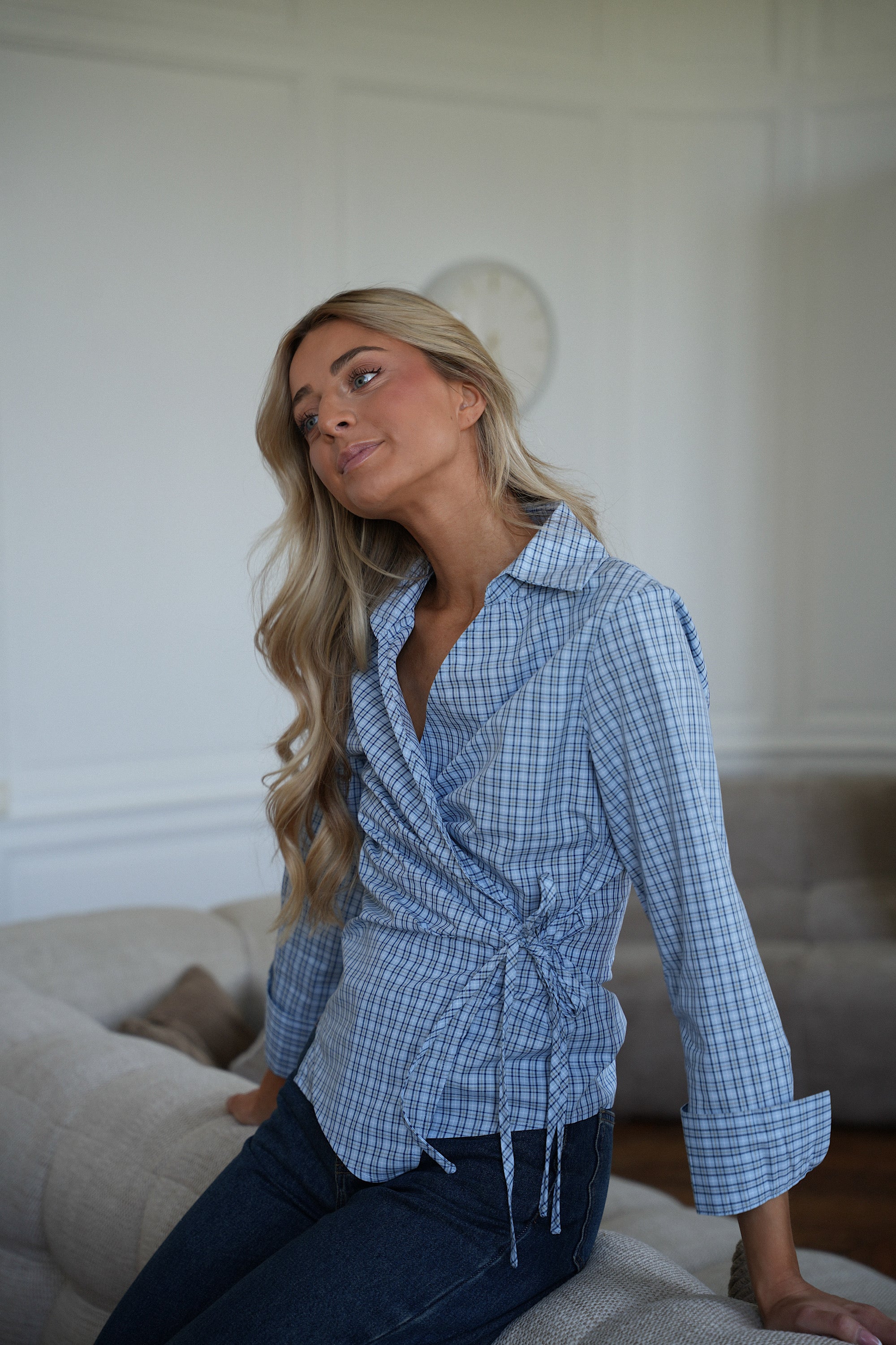 Samanta bleue - Blouse croisée