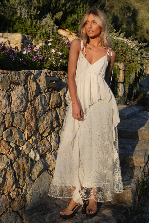 Rebecca crème - Robe longue