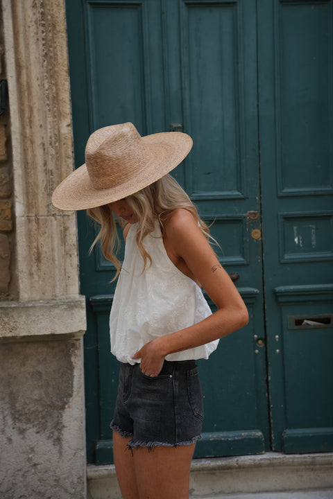 Charlotte blanc - Top brodé