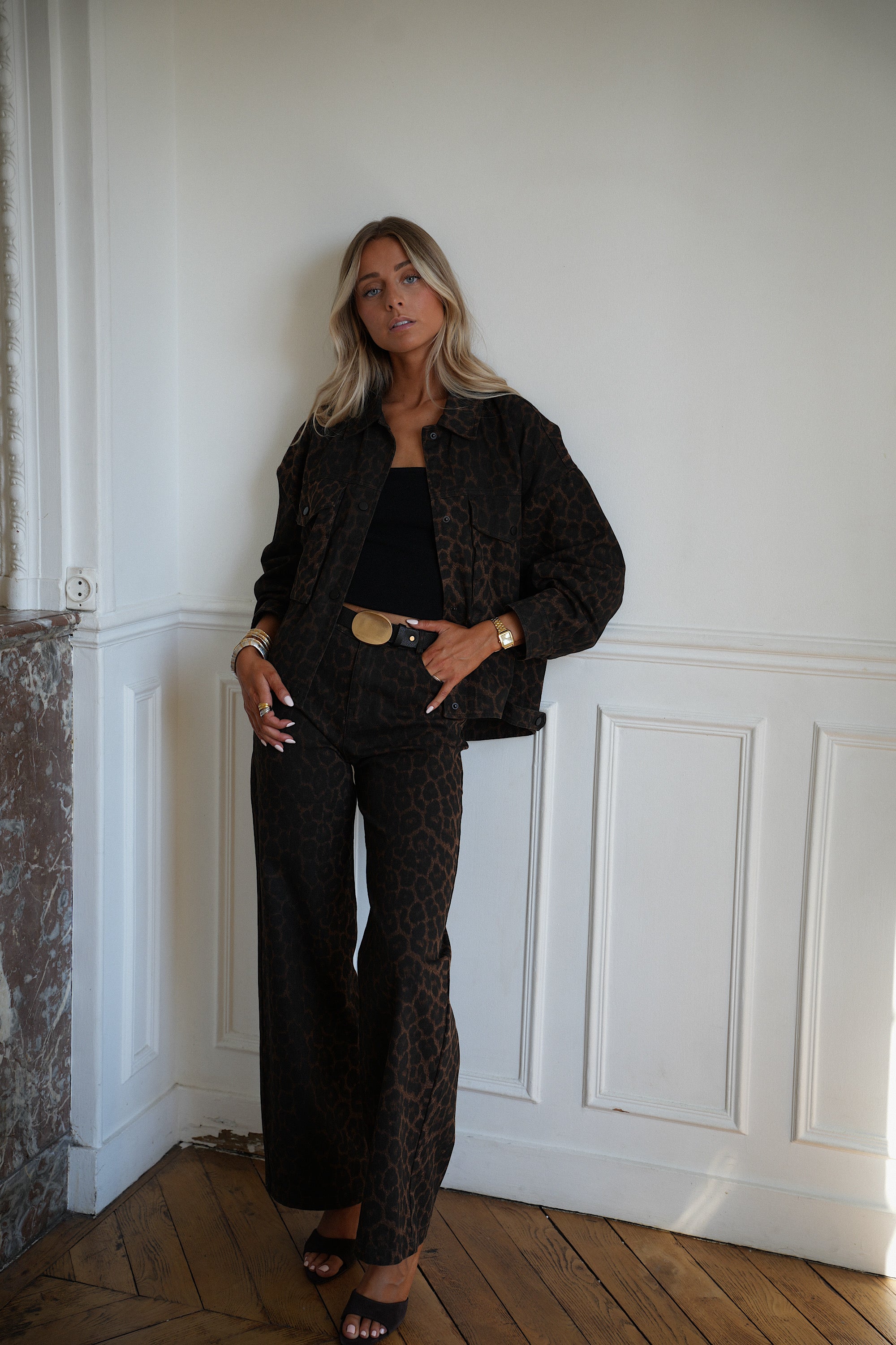 Garance léopard - Veste en jean