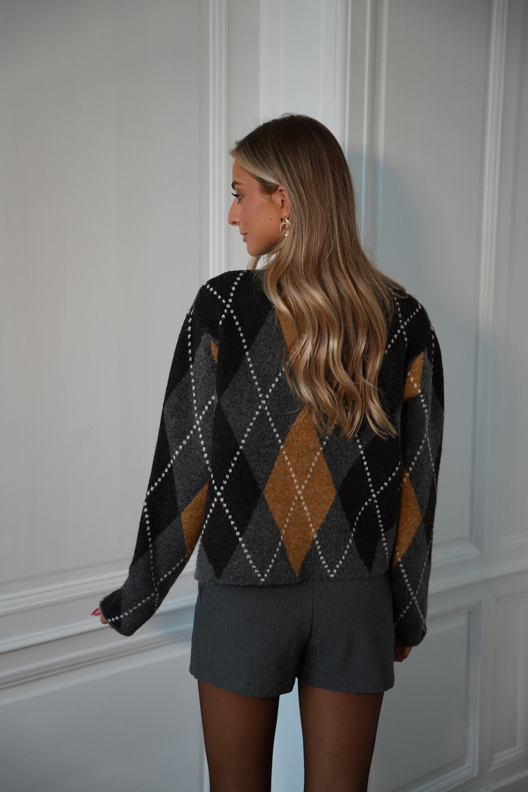 Vita gris foncé - Gilet losanges