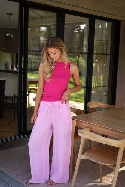 Lindie rose - Pantalon lin