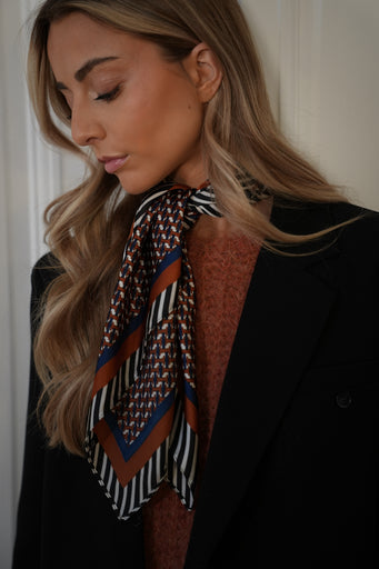 Milène terracotta - Foulard satiné