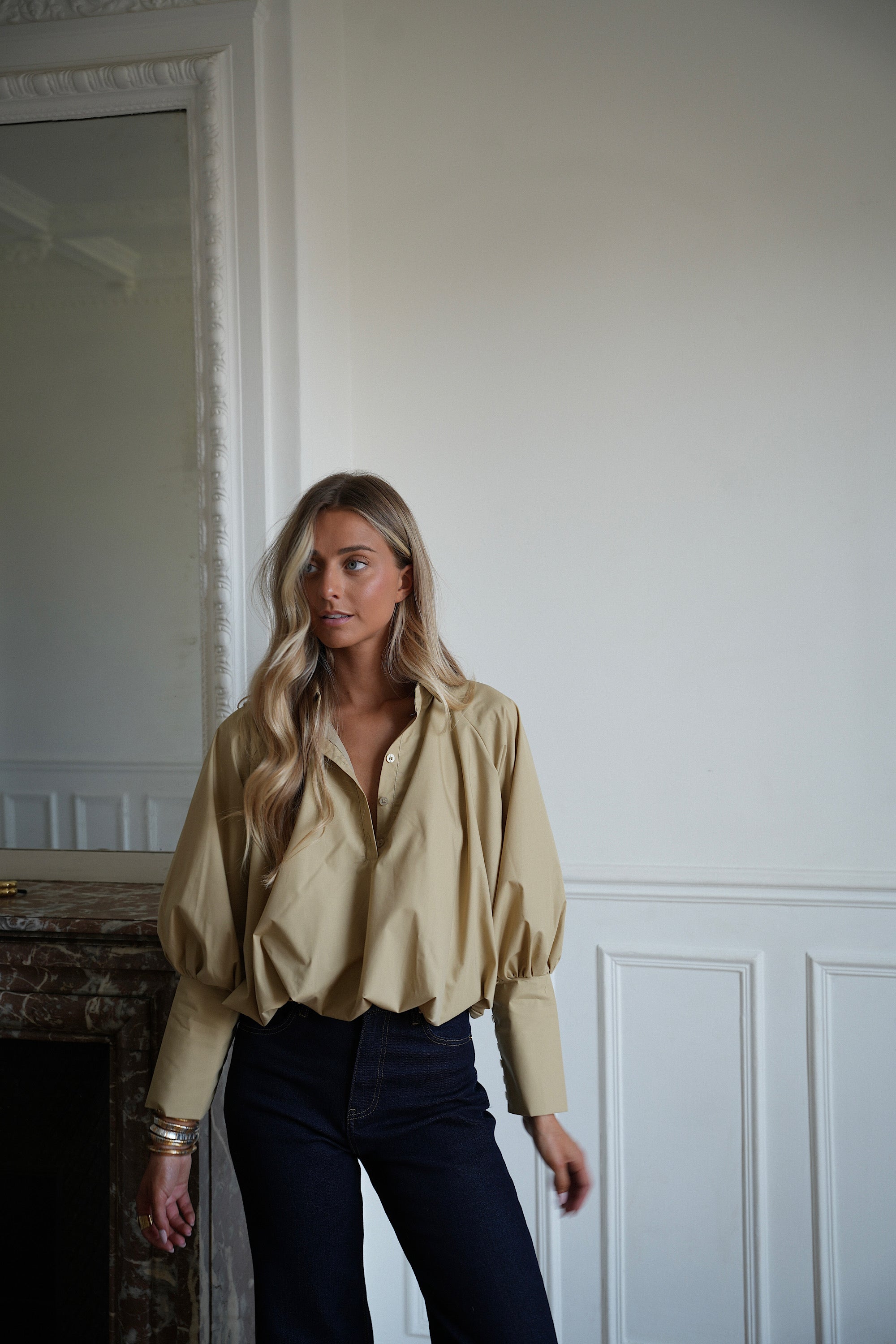 Alice olive - Blouse ballon