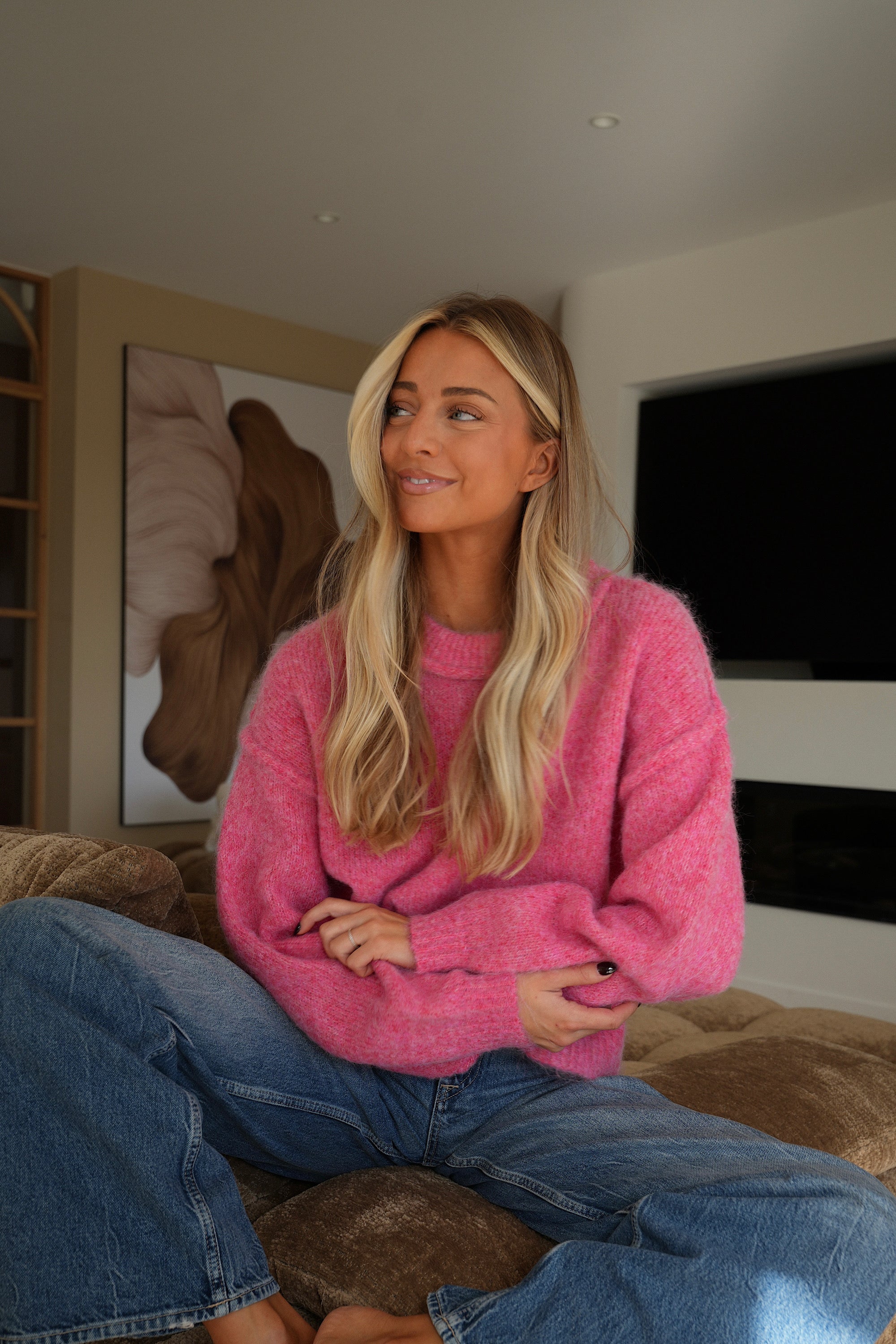 Océane rose - Pull col rond