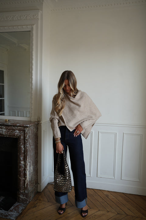 Antonia beige - Pull cape