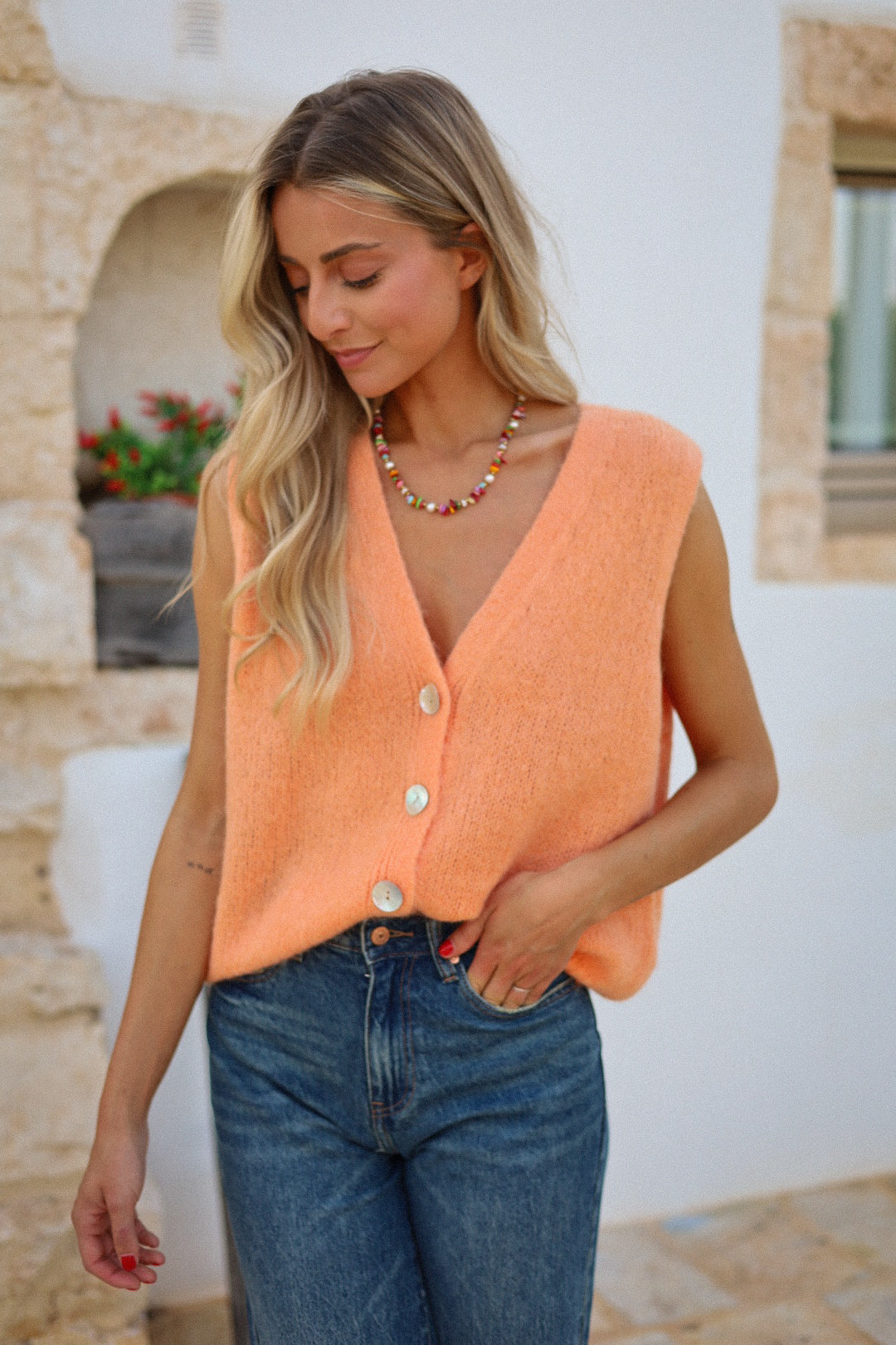 Celys orange - Gilet sans manches