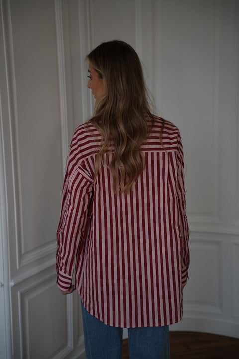 Bertille rose - Chemise cravate