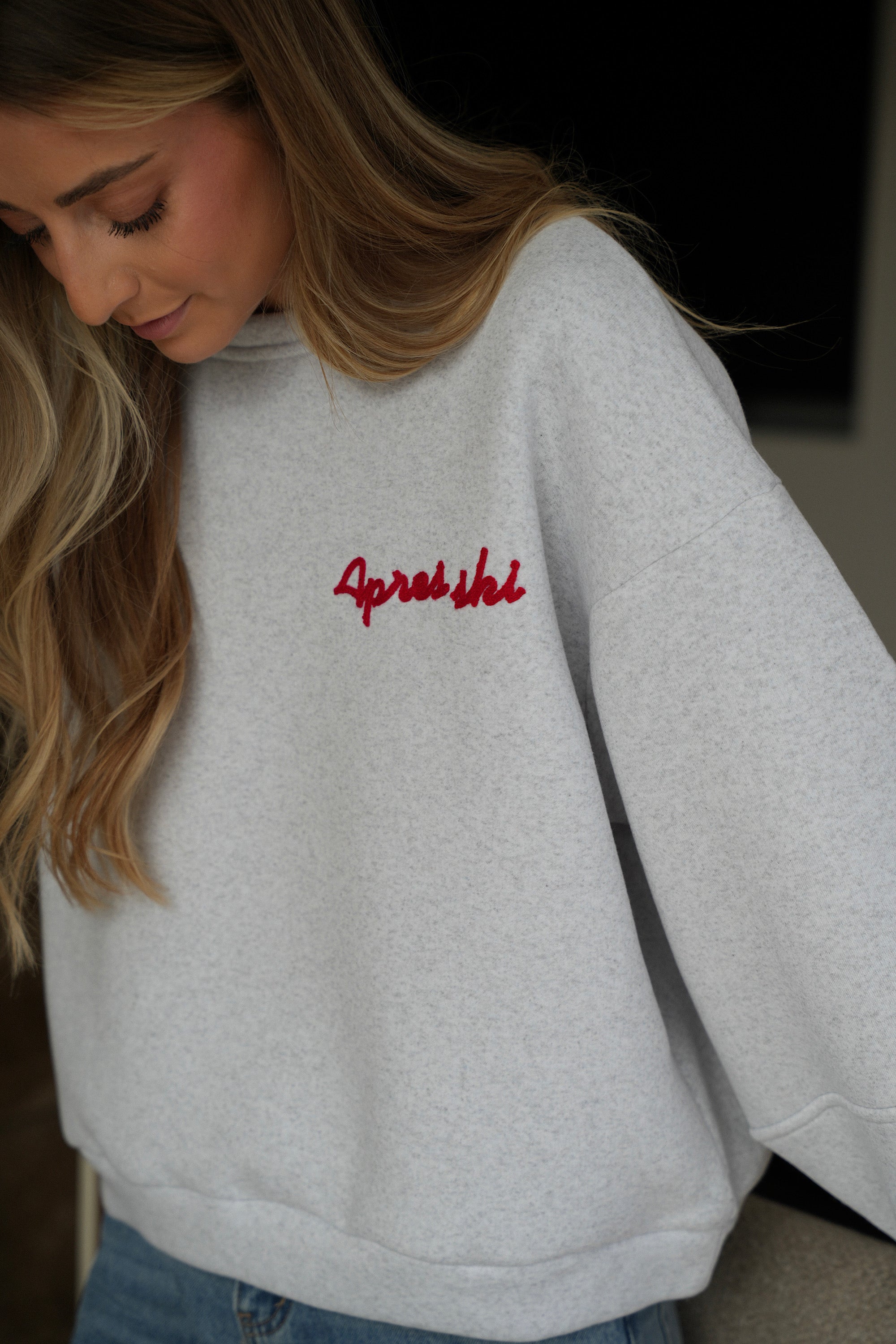 Natalie gris - Sweat-shirt brodé