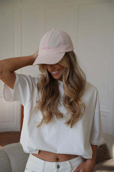 Iconique rose - Casquette velours