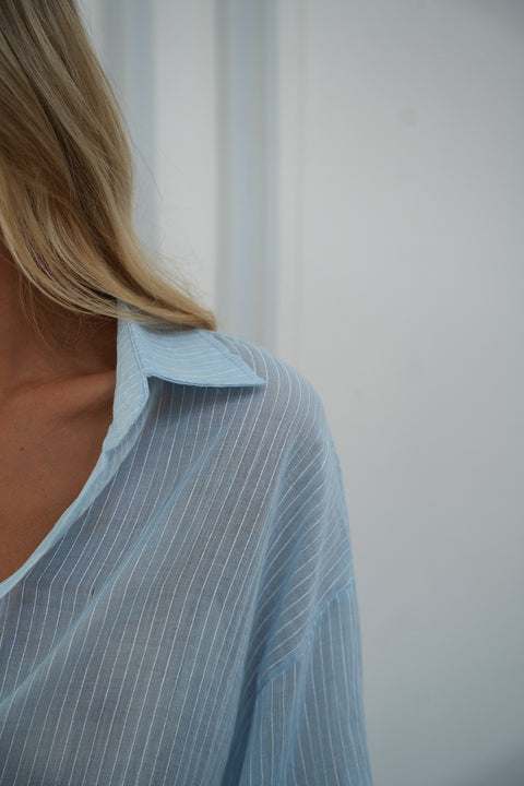 Sellia bleue - Chemise rayée