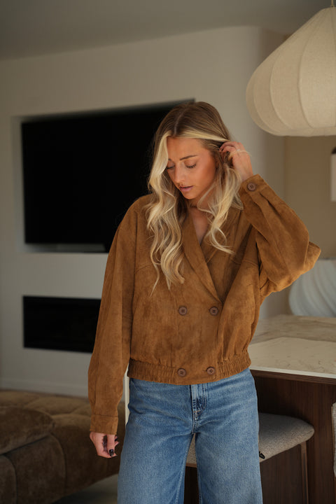 Charly camel - Veste suédée