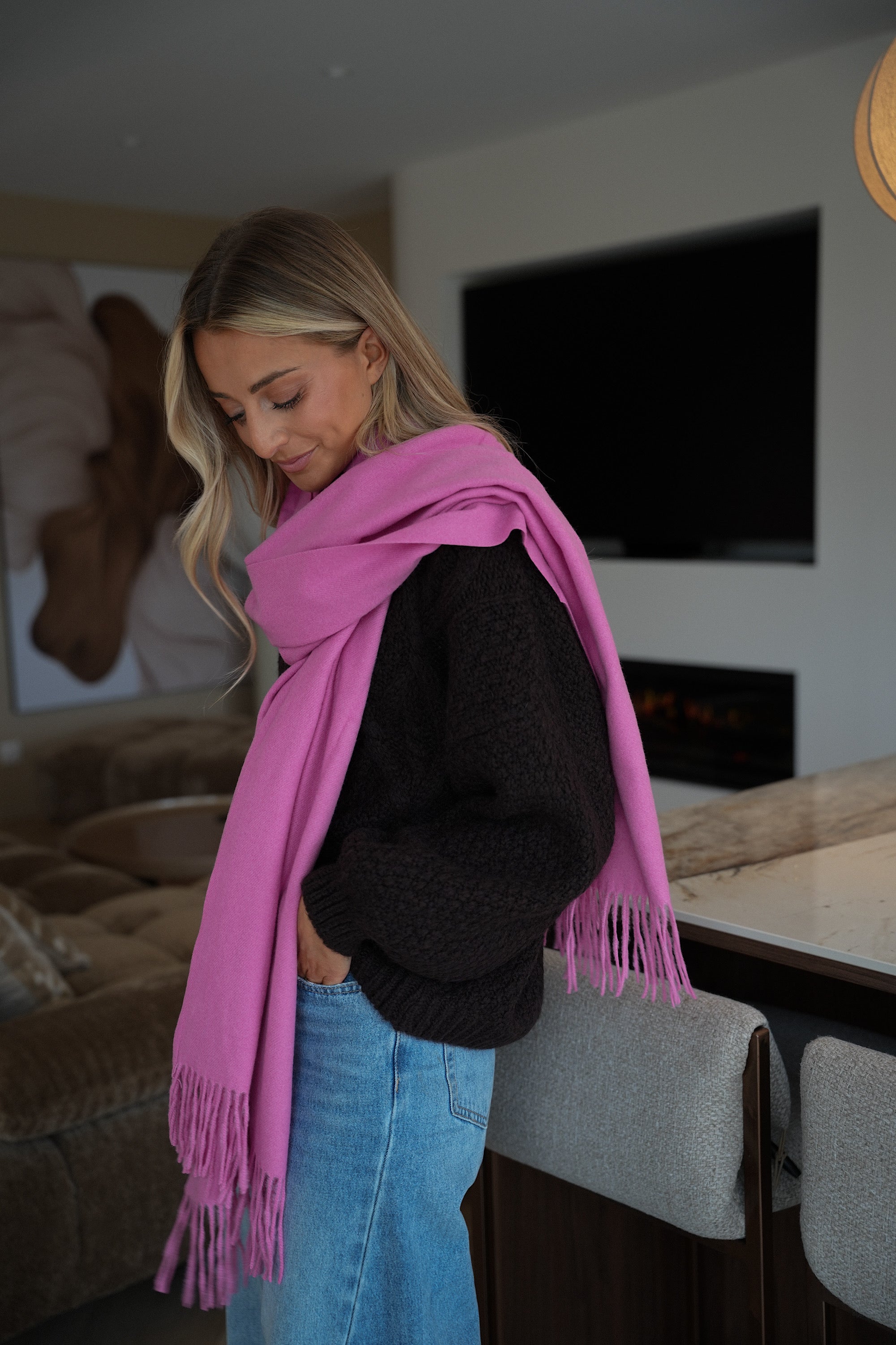 Capucine rose - Écharpe douce