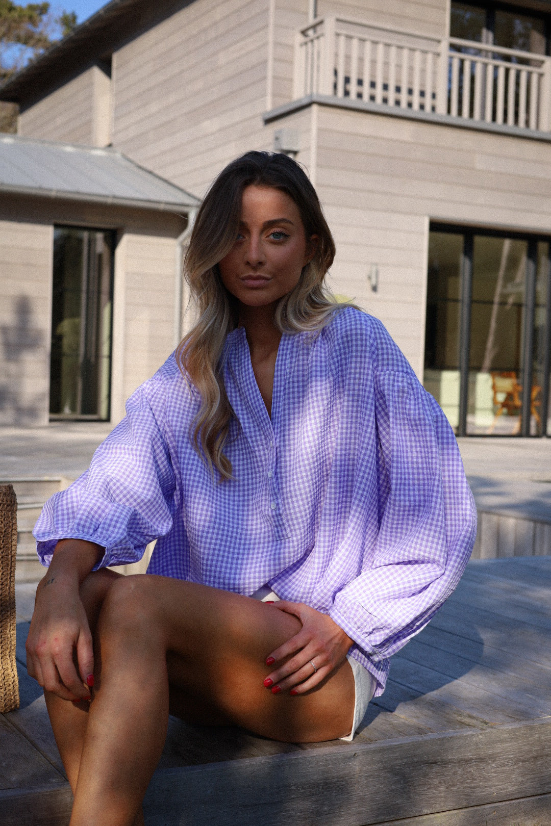 Katie violette - Blouse vichy