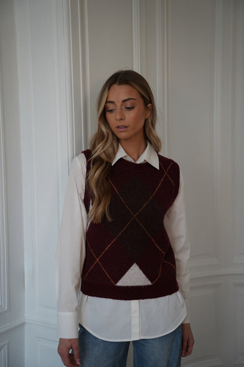 Loona bordeaux - Pull sans manches