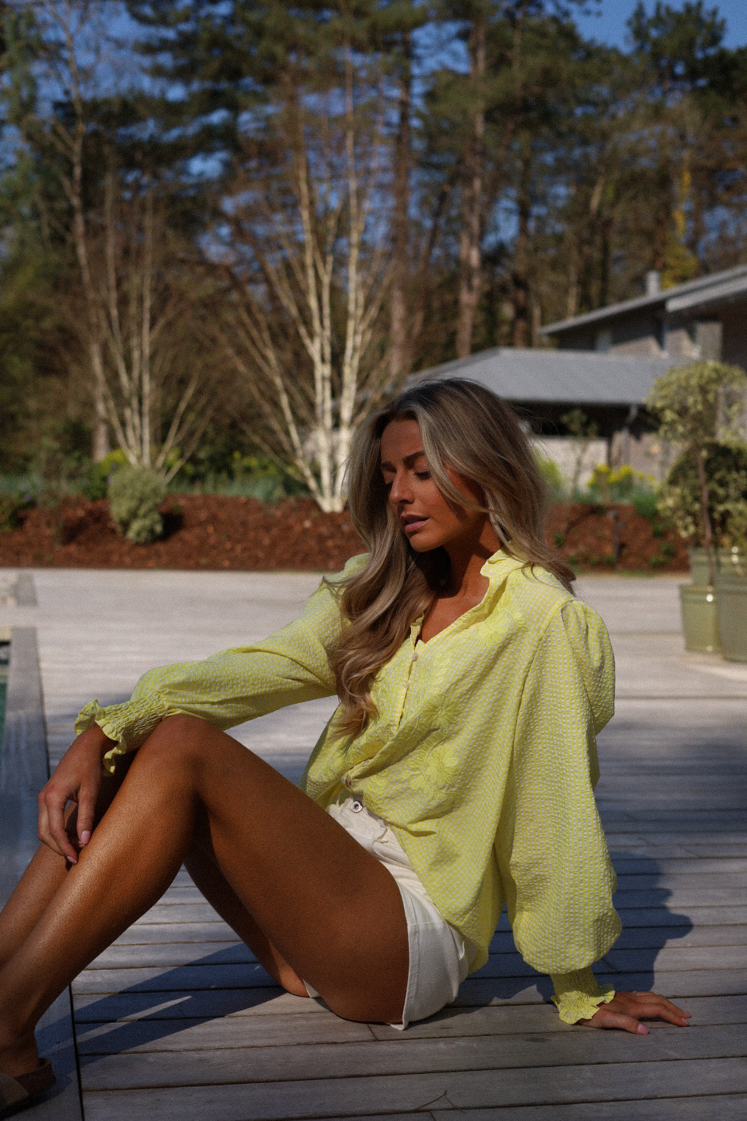 Avy jaune - Blouse brodée
