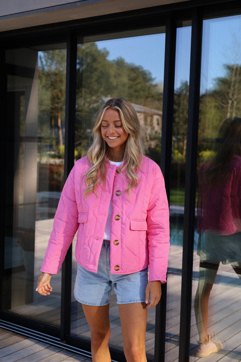 Charline rose - Veste matelassée