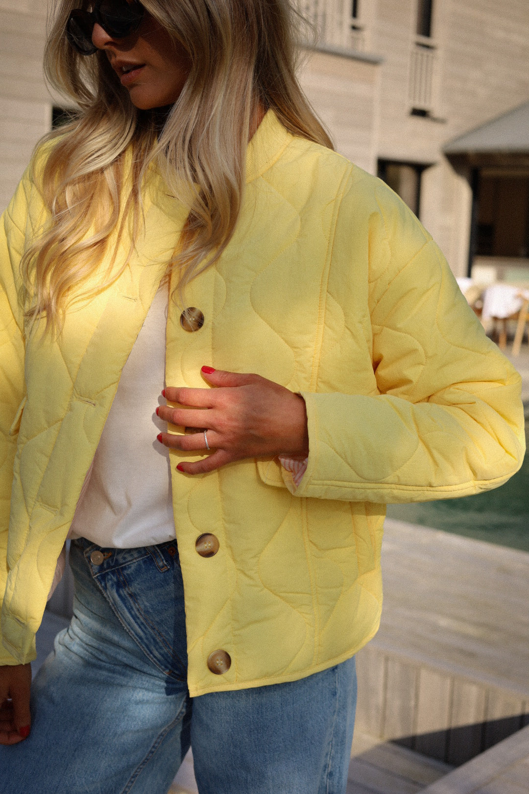 Charline jaune - Veste matelassée