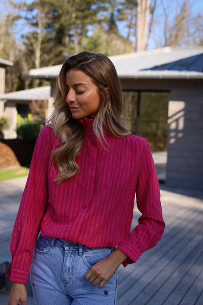 Priscilla rose - Blouse rayée