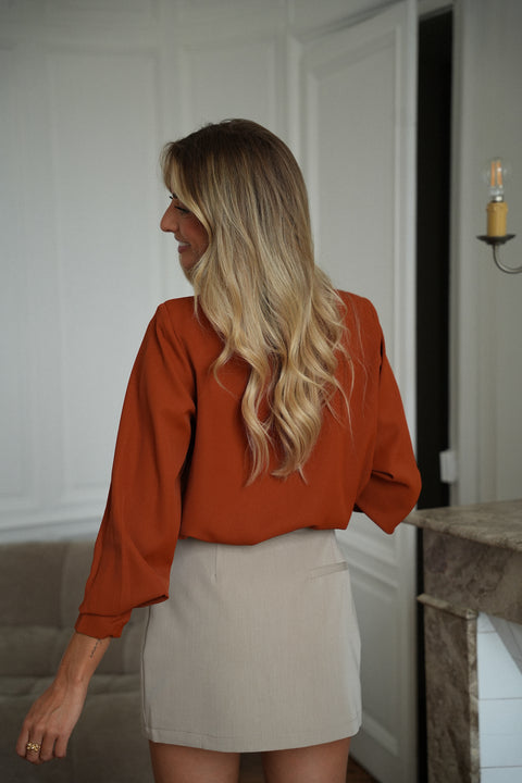 Noelia terracotta - Blouse bénitier