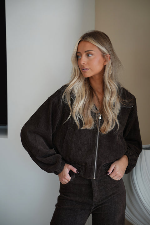 Nina chocolat - Veste zippée