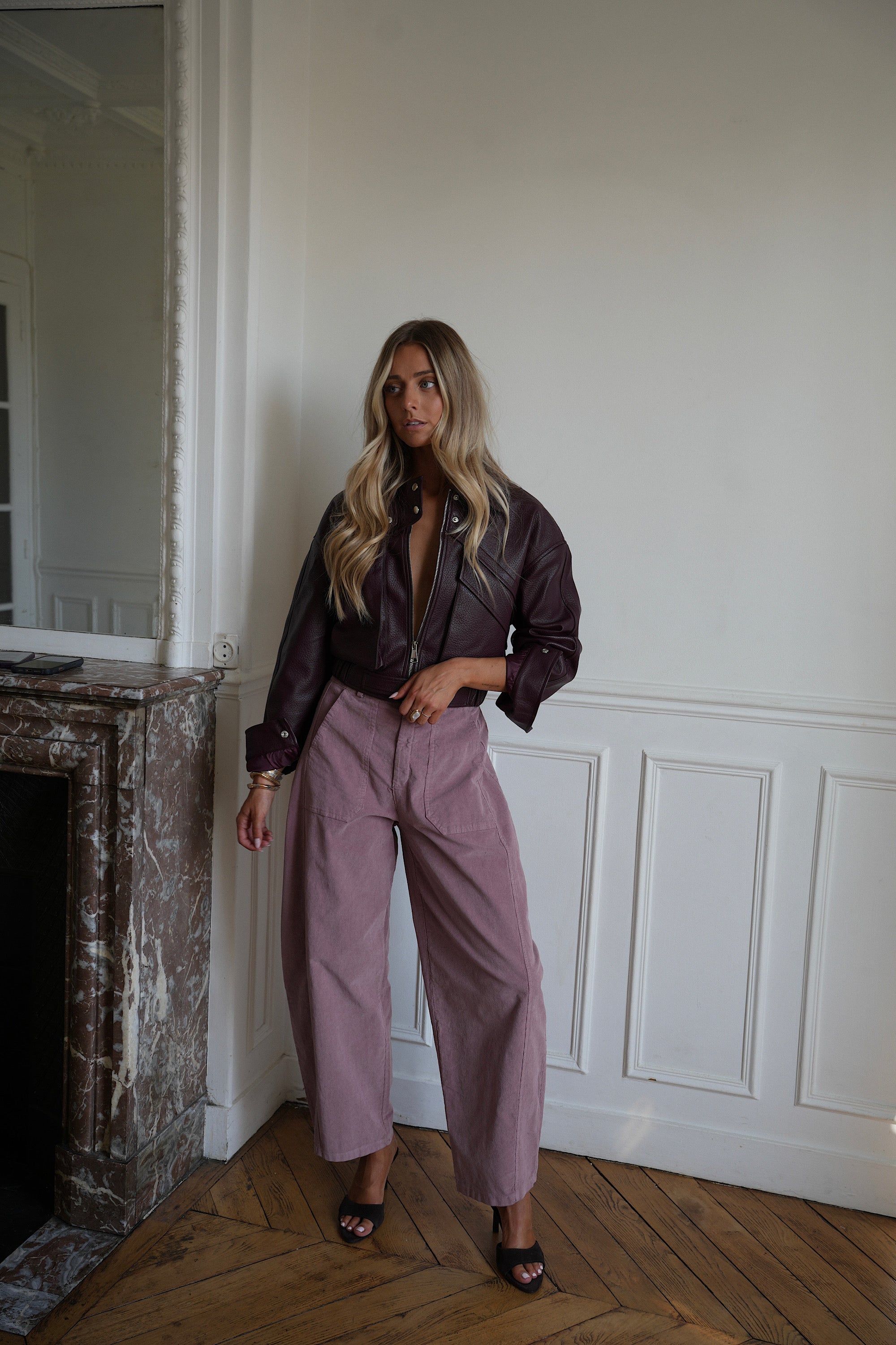 Elly vieux rose - Pantalon velours