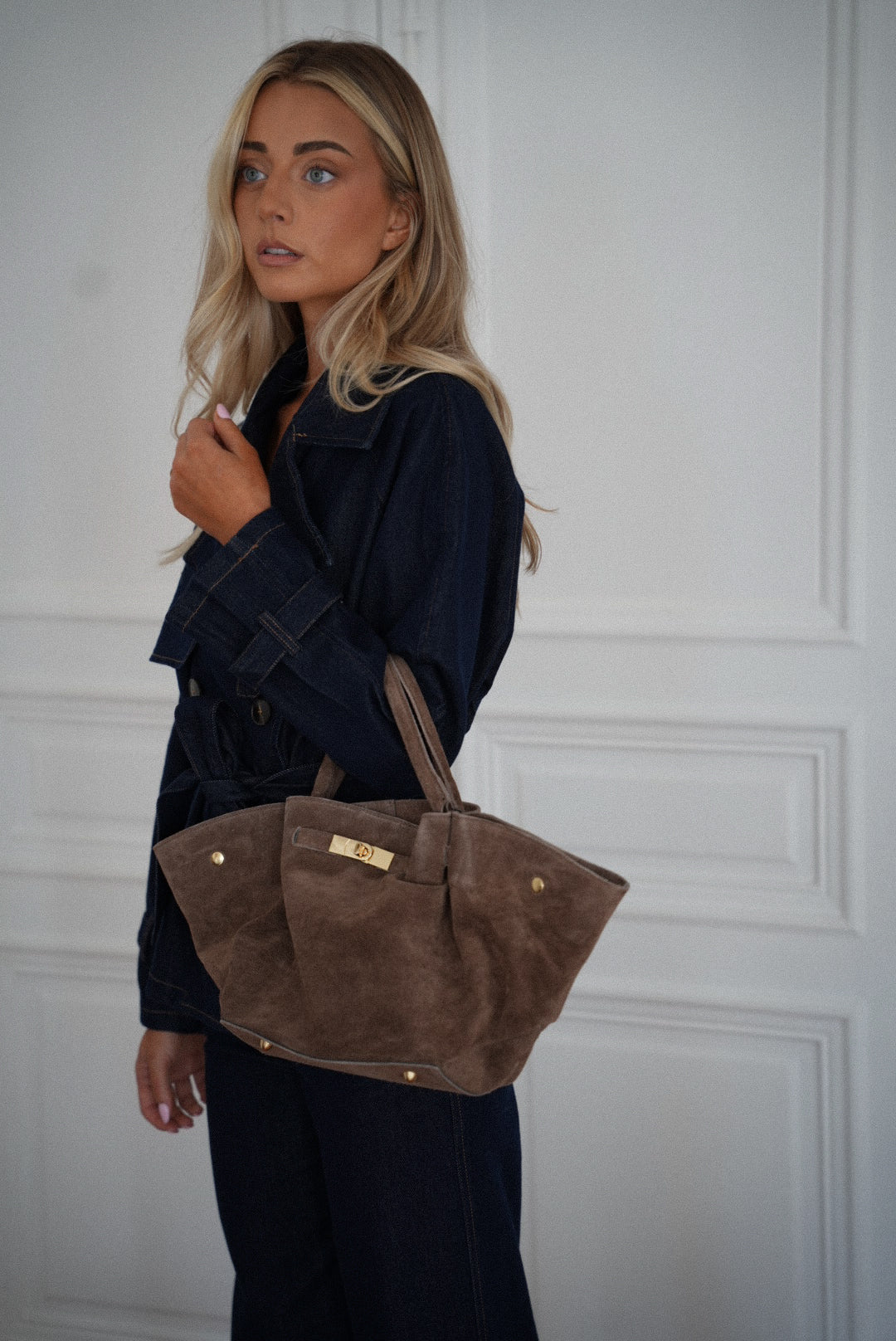 Soraya taupe - Sac en cuir