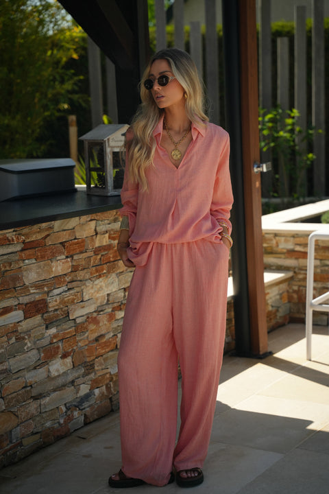 Céline corail - Blouse ample